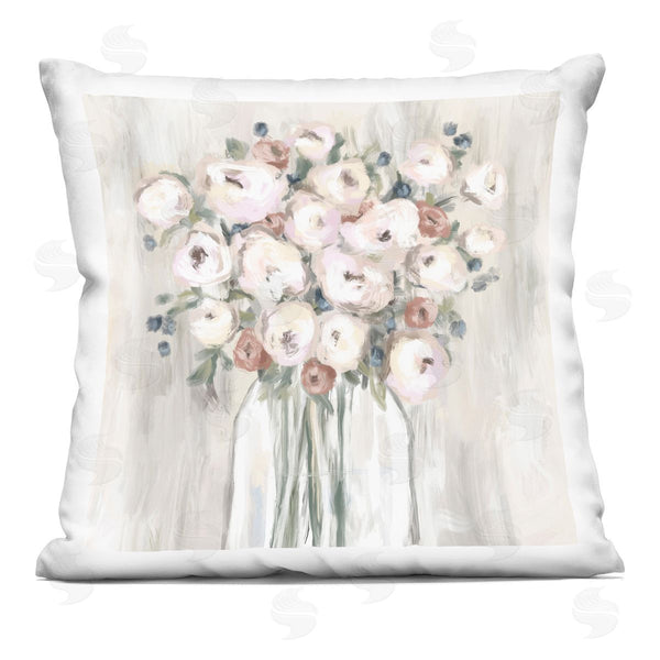 stupell industries Leah Noel Art | Muted Neutral Round Blossoms Printed Throw Pillow