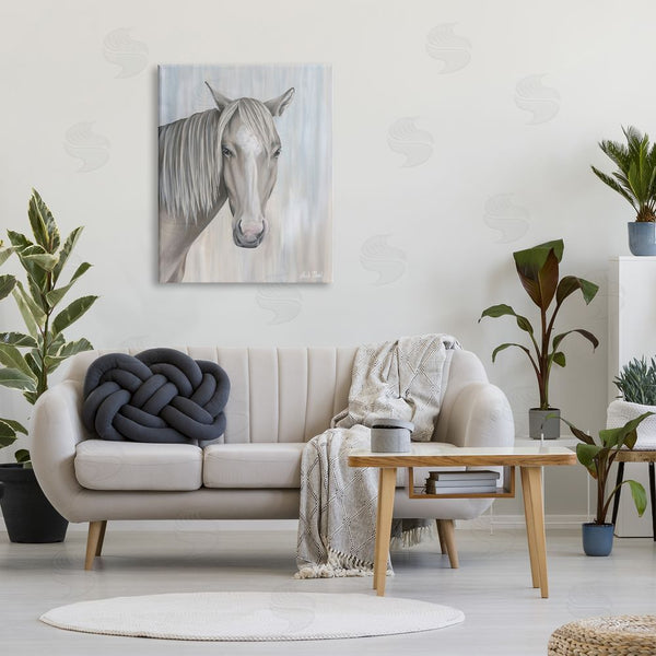 Stupell Industries Leah Noel Art | Neutral Grey Horse Portrait Wall Art
