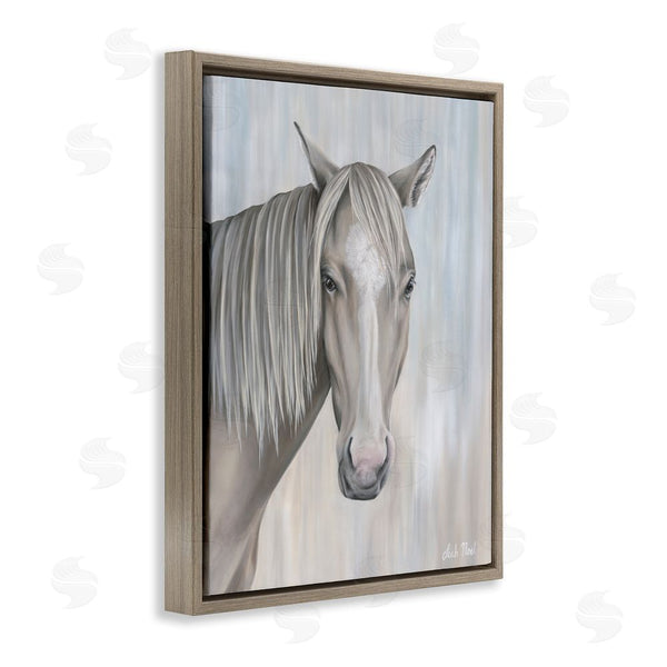 Stupell Industries Leah Noel Art | Neutral Grey Horse Portrait Wall Art