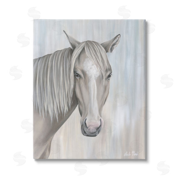 stupell industries Leah Noel Art | Neutral Grey Horse Portrait Wall Art