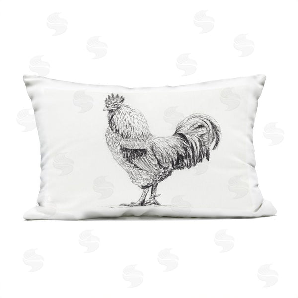 Stupell Industries Leah Noel Art | Rooster In Charcoal Throw Pillow
