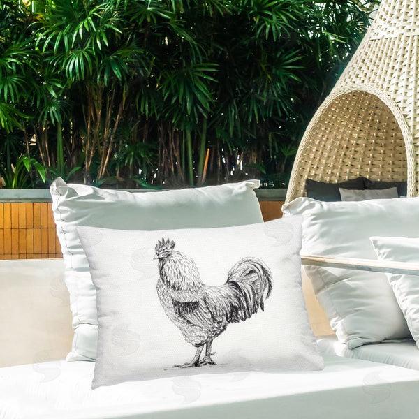 Stupell Industries Leah Noel Art | Rooster In Charcoal Throw Pillow