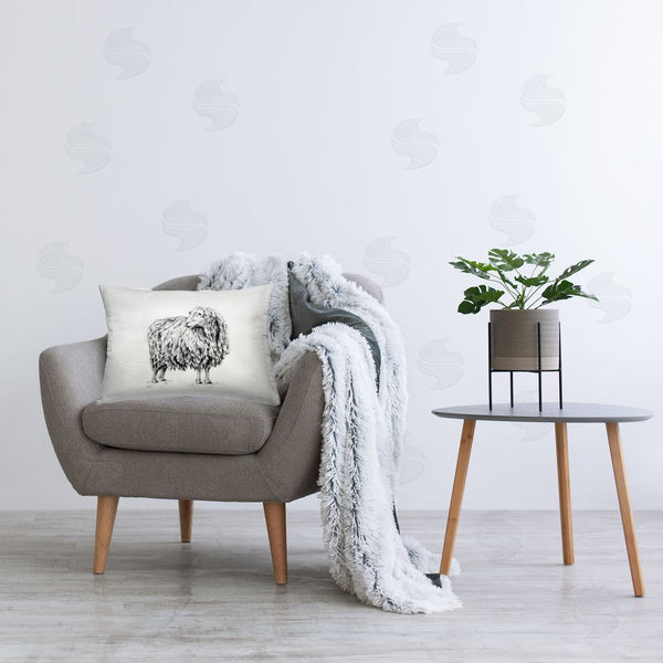 Stupell Industries Leah Noel Art | Sheep In Charcoal Throw Pillow