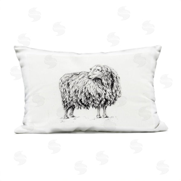 Stupell Industries Leah Noel Art | Sheep In Charcoal Throw Pillow