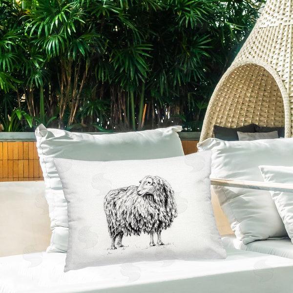 Stupell Industries Leah Noel Art | Sheep In Charcoal Throw Pillow