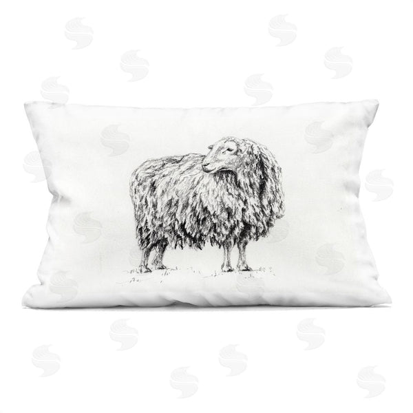 stupell industries Leah Noel Art | Sheep in Charcoal Throw Pillow