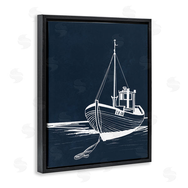 Stupell Industries Leah Noel Art | White Outline Sailboat Wall Art