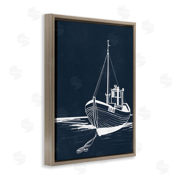 Stupell Industries Leah Noel Art | White Outline Sailboat Wall Art