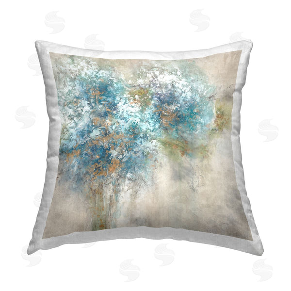 stupell industries Leah Rei | Abstract Blue Hydrangea Bouquets Printed Throw Pillow