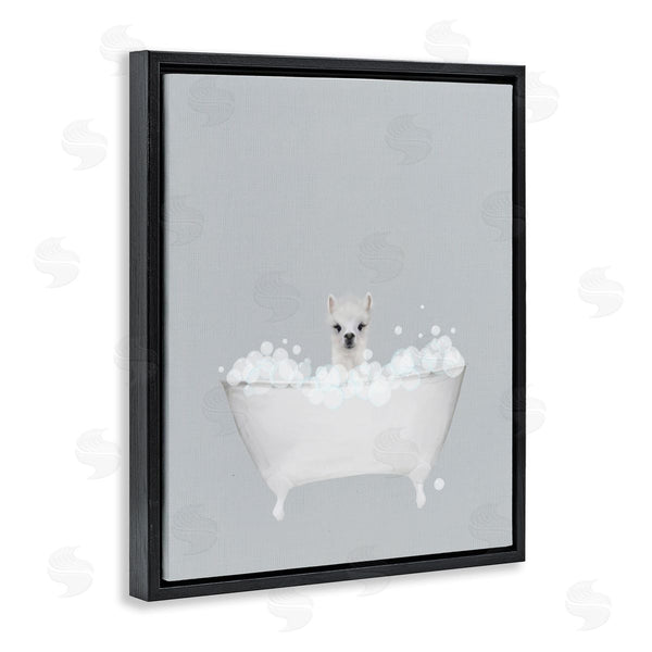 Stupell Industries Leah Straatsma | Alpaca Blue Bath Cute Wall Art