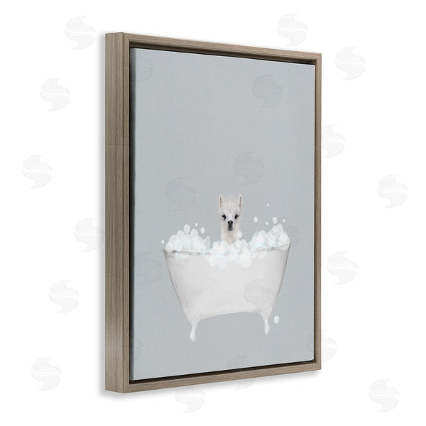 Stupell Industries Leah Straatsma | Alpaca Blue Bath Cute Wall Art
