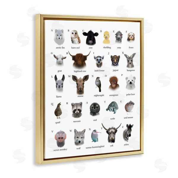 Stupell Industries Leah Straatsma | Alphabet Chart Of Wild Animals Over White