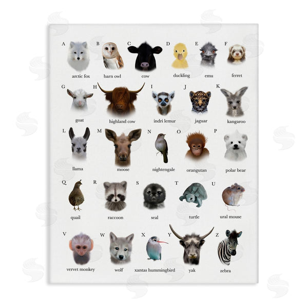stupell industries Leah Straatsma | Alphabet Chart of Wild Animals over White