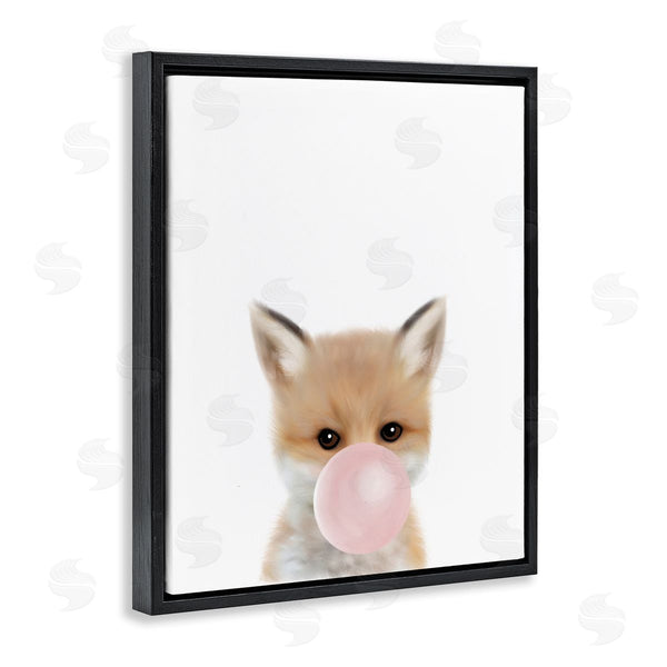 Stupell Industries Leah Straatsma | Baby Red Fox With Pink Bubble Gum Woodland Animal