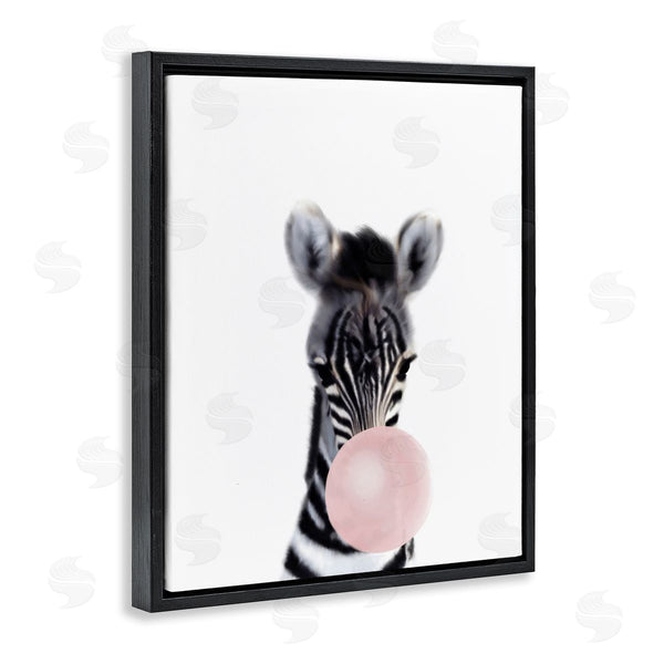 Stupell Industries Leah Straatsma | Baby Zebra With Pink Bubble Gum Safari Animal