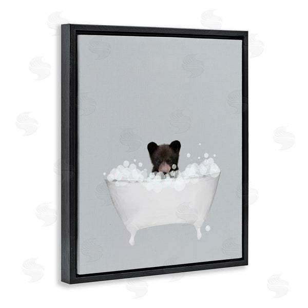 Stupell Industries Leah Straatsma | Bear Blue Bath Cute Wall Art
