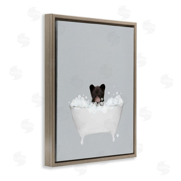 Stupell Industries Leah Straatsma | Bear Blue Bath Cute Wall Art