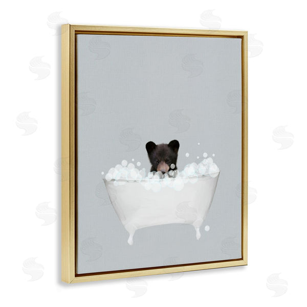 Stupell Industries Leah Straatsma | Bear Blue Bath Cute Wall Art