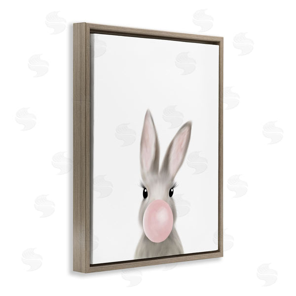 Stupell Industries Leah Straatsma | Bunny With Pink Bubble Gum Forest Animal