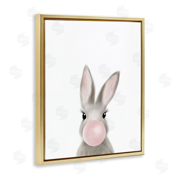 Stupell Industries Leah Straatsma | Bunny With Pink Bubble Gum Forest Animal