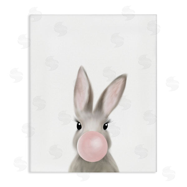 stupell industries Leah Straatsma | Bunny with Pink Bubble Gum Forest Animal