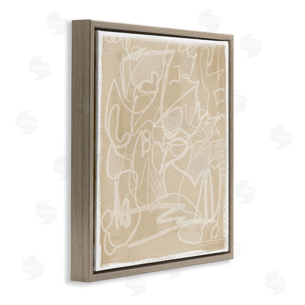 Stupell Industries Leah Straatsma | Contemporary Beige Scribbles Wall Art