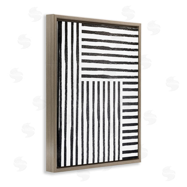 Stupell Industries Leah Straatsma | Dominant Patterned Perpendicular Lines Modern Minimal Abstraction Wall Art