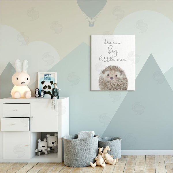 Stupell Industries Leah Straatsma | Dream Big Little One Adorable Inspirational Hedgehog Wall Art