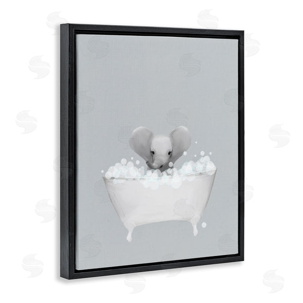 Stupell Industries Leah Straatsma | Elephant Blue Bath Cute Wall Art