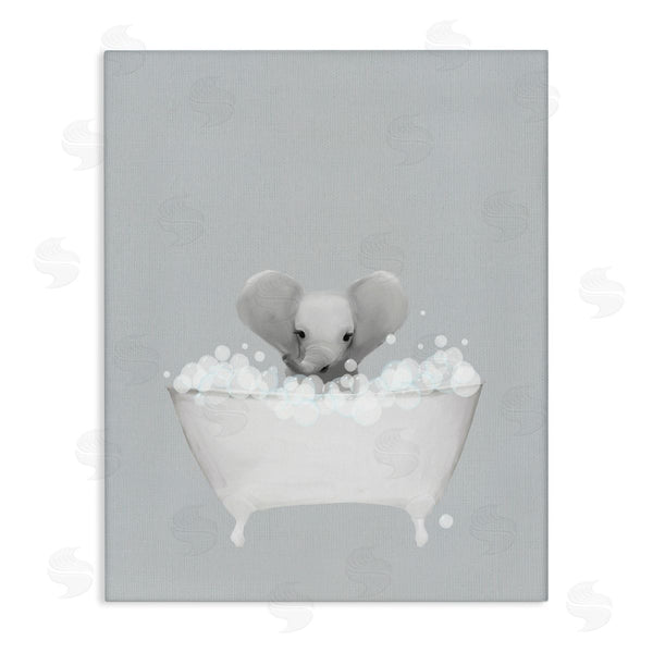 stupell industries Leah Straatsma | Elephant Blue Bath Cute Wall Art