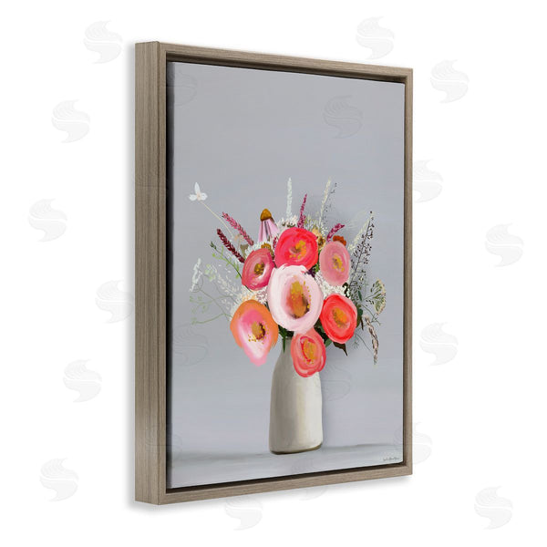 Stupell Industries Leah Straatsma | Flower Vase Pink Grey Painting