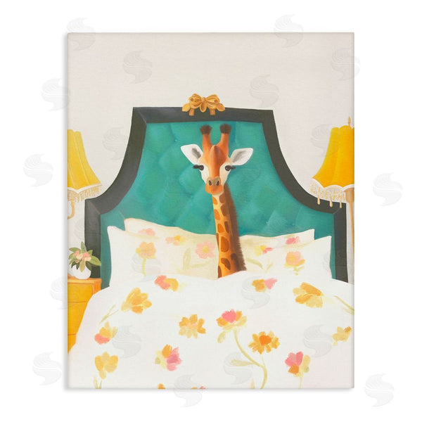 stupell industries Leah Straatsma | Good Morning Giraffe in Bed Wall Art