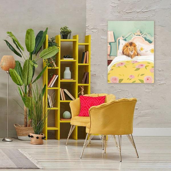 Stupell Industries Leah Straatsma | Good Morning Lion In Bed Wall Art