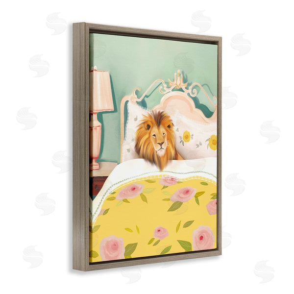 Stupell Industries Leah Straatsma | Good Morning Lion In Bed Wall Art