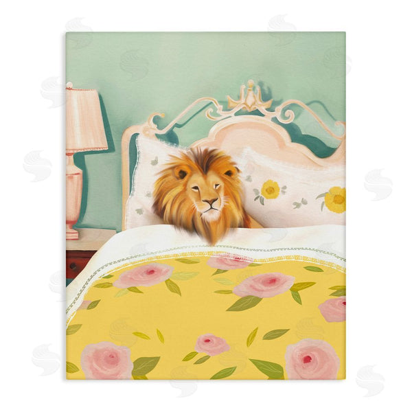 stupell industries Leah Straatsma | Good Morning Lion in Bed Wall Art