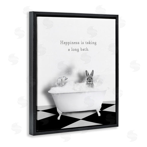 Stupell Industries Leah Straatsma | Happiness Is Long Bath Bunny Wall Art