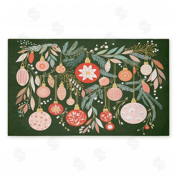 stupell industries Leah Straatsma | Holiday Florals & Ornament Shapes Non-Woven Door Mat