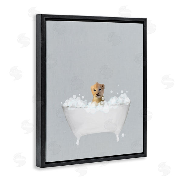 Stupell Industries Leah Straatsma | Lion Blue Bath Cute Wall Art