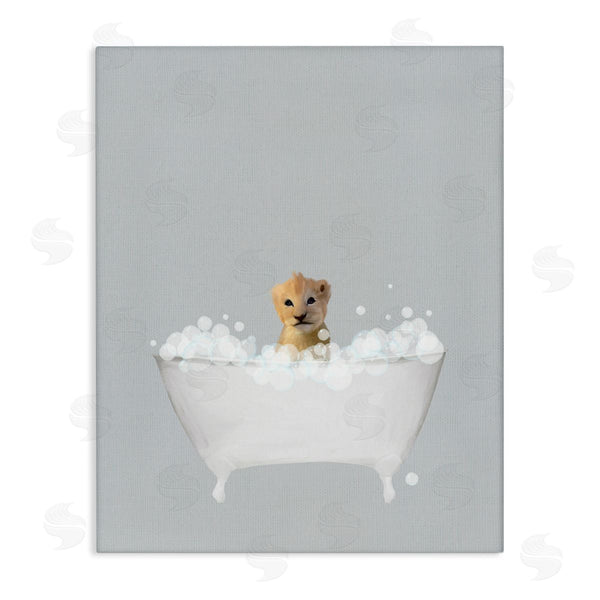 stupell industries Leah Straatsma | Lion Blue Bath Cute Wall Art