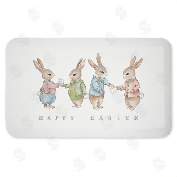 stupell industries Leah Straatsma | Minimal Happy Easter Bunnies Anti-Fatigue Mat