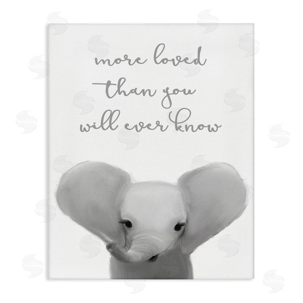 stupell industries Leah Straatsma | More Loved Than You Will Ever Know Cute Elephant Wall Art