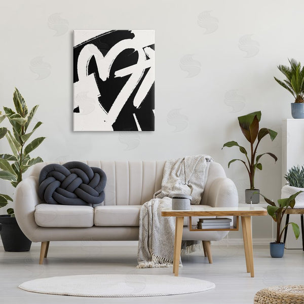 Stupell Industries Leah Straatsma - NOT LICENSED YET | Arrow Through Heart Black Contemporary Street Style Wall Art