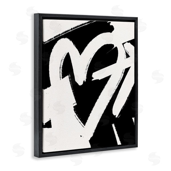 Stupell Industries Leah Straatsma - NOT LICENSED YET | Arrow Through Heart Black Contemporary Street Style Wall Art
