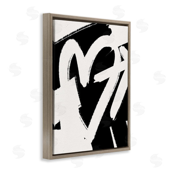 Stupell Industries Leah Straatsma - NOT LICENSED YET | Arrow Through Heart Black Contemporary Street Style Wall Art