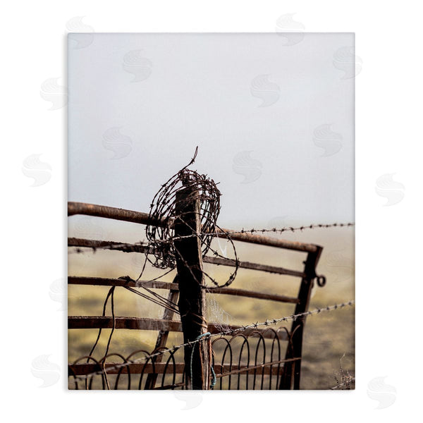 stupell industries Leah Straatsma - NOT LICENSED YET | Rural Meadow Fence Barbed Wire Countryside Photography Wall Art