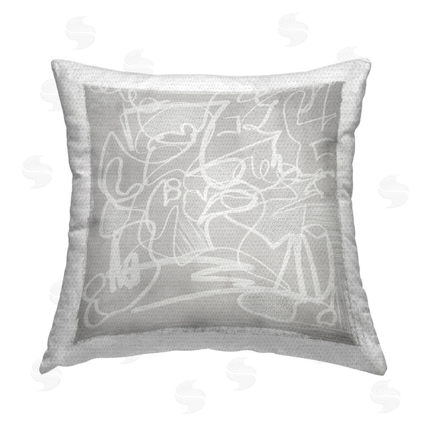 Stupell Industries Leah Straatsma | Petri Dish Grey Abstract Printed Throw Pillow