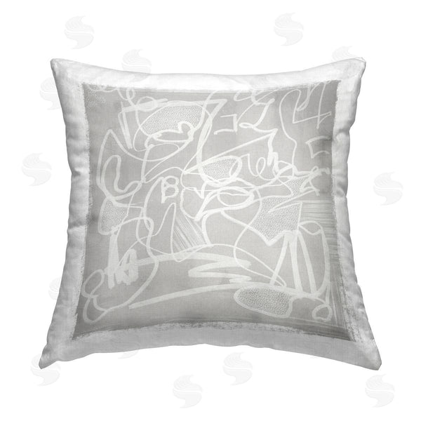 stupell industries Leah Straatsma | Petri Dish Grey Abstract Printed Throw Pillow