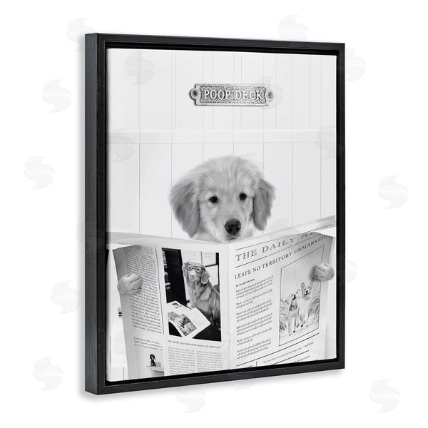 Stupell Industries Leah Straatsma | Poop Deck Bathroom Dog Wall Art