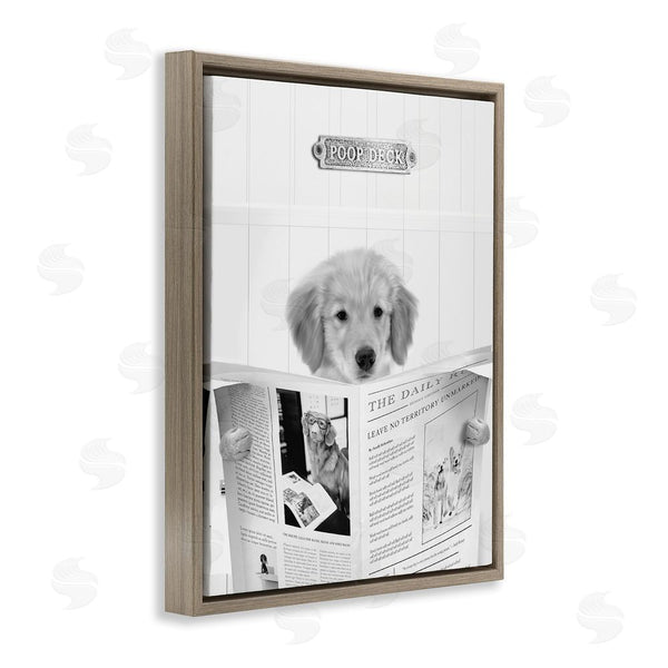 Stupell Industries Leah Straatsma | Poop Deck Bathroom Dog Wall Art