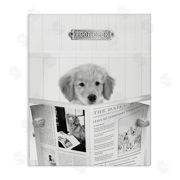 stupell industries Leah Straatsma | Poop Deck Bathroom Dog Wall Art